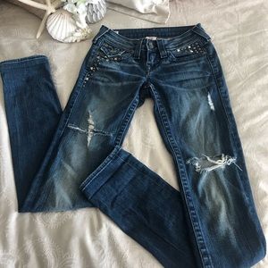 True Religion Julie Studded Skinny Jean Size 25